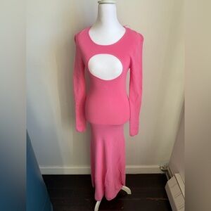 Zara Pink Cut-Out Maxi Dress stretch